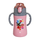 Ecolife Kids Thermos Its A Big Think Pink Ανοξείδωτο Παγούρι Θερμός με Καλαμάκι και Χερούλια 300ml - 33-BO-2125