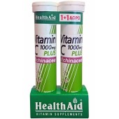 Health Aid Promo Vitamin C 1000mg Plus Echinachea Lemon Flavour 20 eff.Tabs 1+1 Δώρο