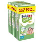 Babylino Sensitive Cotton Soft Super Pack Mini Μέγεθος 2 (3-6kg) 192 Πάνες