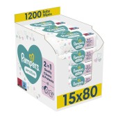 Pampers Monthly Bοx Sensitive Super Pack Baby Wipes 1200τεμ (15x80τεμ)