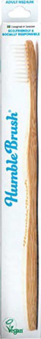 The Humble Co. Toothbrush Bamboo White Λευκή Οδοντόβουρτσα Απο Μπαμπού Adult Medium 1 τμχ
