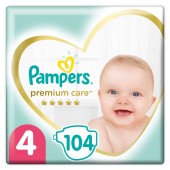 Pampers Premium Care Μέγεθος 4 (9-14 kg) 104 Πάνες