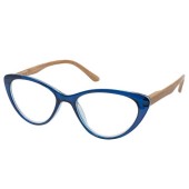 Eyelead Γυαλιά Διαβάσματος Ε205 3.00 Μπλε Πεταλούδα Με Ξύλινο Βραχίονα Κοκάλινο