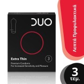 DUO Extra Thin Προφυλακτικά Πολύ Λεπτά 3 τμχ