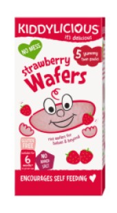 Kiddylicious Wafers Strawberry Mini Ρυζογκοφρέτα Φράουλα από τον 6ο μήνα 20 gr