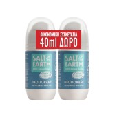 Salt Of The Earth Vegan Promo Ocean & Coconut Αποσμητικό Επαναγεμιζόμενο Roll-On 2x75ml (40ml Δώρο στο 2ο Προϊόν)