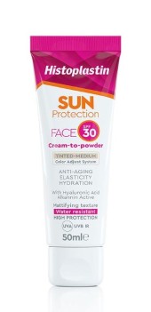 Histoplastin Sun Protection Face Cream To Powder Tinted Medium Spf30 50ml