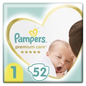 Pampers Premium Care Μέγεθος 1 (2-5kg) 52 Πάνες