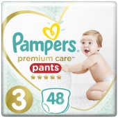 Pampers Premium Care Pants Μέγεθος 3 (6-11Kg) 48 Πάνες-Bρακάκι