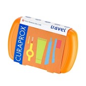 Curaprox Travel Set Orange, Be You Gentle Everyday Whitening Toothpaste Μήλο & Αλόη 10ml, Οδοντόβουρτσα CS 5460 & Μεσοδόντια Βουρτσάκια
