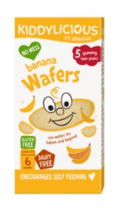 Kiddylicious Wafers Banana Mini Ρυζογκοφρέτα Μπανάνα από τον 6ο μήνα 20 gr