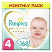 Pampers Premium Care Μέγεθος 4 (8-14Kg) 168 Πάνες