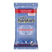 Wet Hankies Clean & Protect Antibacterial Αντισηπτικά Υγρά Μαντηλάκια 15 τεμ
