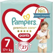 Pampers Premium Care Pants Jumbo Pack No7 (17+Kg) 27 Πάνες-Βρακάκι