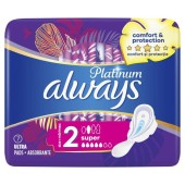 Always Platinum Super (Μέγεθος 2) Σερβιέτες με Φτερά 7 pads