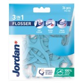 Jordan Flosser 3in1 With Fluoride Protection & Designed Not Shred Or Break 36τεμ