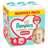 Pampers Monthly Pack Premium Care Pants Μέγεθος 6 (13-19kg) 96 Πάνες-Βρακάκι