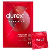 Durex Sensitive Προφυλακτικά Λεπτά Κανονική Εφαρμοργή 18 τεμ