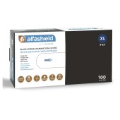 AlfaShield Black Nitrile Examination Gloves Εξεταστικά Γάντια Νιτριλίου Χωρίς Πούδρα Extra Large 100τεμ