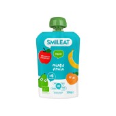 Smileat Organic Βιολογικός Πουρές Ανάμεικτων Φρούτων σε Pouch, Χωρίς Γλουτένη, Χωρίς Προσθήκη Ζάχαρης, από τον 6ο Μήνα 100gr