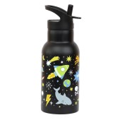 A Little Lovely Company Drink Bottle Θερμός-Μπουκάλι με Καλαμάκι & Διπλό Τοίχωμα από Ανοξείδωτο Ατσάλι Galaxy 350ml