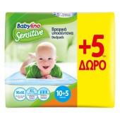 Babylino Sensitive Bedpads Υποσέντονα 90 x 60cm με Μεγάλη Απορροφητικότητα & Αδιάβροχη Επένδυση 10 τεμ + 5 Δώρο