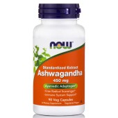 Now Foods Ashwagandha Standardized Extract για Αντιφλεγμονώδη και Αντιοξειδωτική Ικανότητα Κατά των Ελευθέρων Ριζών 450mg 90caps