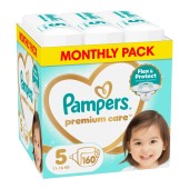 Pampers Monthly Pack Premium Care Μέγεθος 5 (11kg-16kg) 160 πάνες