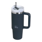 Ecolife Ανοξείδωτο Ποτήρι Θερμός με Καλαμάκι Stormy Sea 900ml - 33-BO-5014