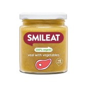 Smileat Organic Small Jar Βιολογικό Βρεφικό Γεύμα με Πουρέ Λαχανικών, Μοσχαράκι & Έξτρα Παρθένο Ελαιόλαδο, Χωρίς Γλουτένη από τον 6ο Μήνα 230gr