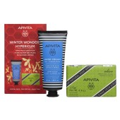 Apivita Promo Winter Wonter Hypericum Hand Cream for Dry - Chapped Hands Κρέμα για Σκασμένα & Ξηρά Χέρια 50ml & Natural Soap with Olive Φυτικό Πράσινο Σαπούνι με Ελιά 125gr