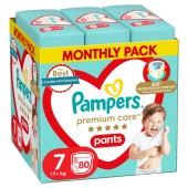Pampers Monthly Pack Premium Care Pants Μέγεθος 7 (17kg+) 80 Πάνες-Βρακάκι