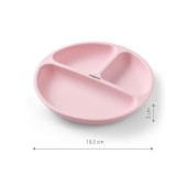 Babyono Πιάτο Σιλικόνης Με Βεντούζες Και Χωρίσματα Ροζ 6m+