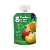 Gerber Organic Food Pear, Apple & Banana 4m+ Βιολογικός Φρουτοπουρές με Αχλάδι, Μήλο & Μπανάνα Μετά τον 4ο Μήνα 90g