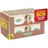 BabyCare Family Karite Baby Wipes Monthly Box (12x90τεμ) 1080τεμ