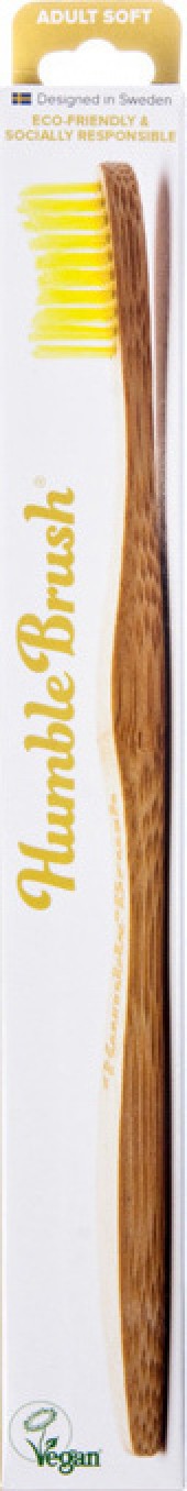 The Humble Co. Toothbrush Bamboo Yellow Κίτρινη Οδοντόβουρτσα Απο Μπαμπού Adult Soft 1 τμχ