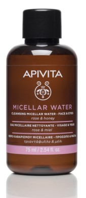 Apivita Μίνι Νερο Καθαρισμού Micellar Για Πρόσωπο & Μάτια Με Τριαντάφυλλο Και Μέλι 75 ml