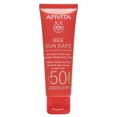 Apivita Bee Sun Safe Αντηλιακή Κρέμα Προσώπου Κατά Των Πανάδων & Των Ρυτίδων Με Χρώμα Spf50 50 ml