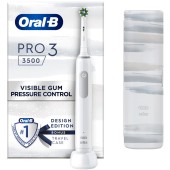 Oral-B PRO 3 3500 White Edition 360 Gum Pressure Control Electric Toothbrush 1 Τεμάχιο & Δώρο Θήκη Ταξιδίου