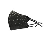 Fashion Mask Μαύρη Υφασμάτινη Μάσκα Swarovski XMAS 1 τμχ