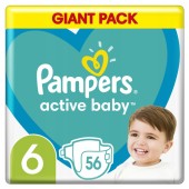 Pampers Active Baby Μέγεθος 6 (13-18kg) 56 Πάνες