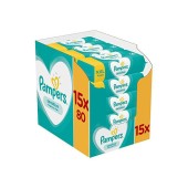 Pampers Monthly Bοx Sensitive XXL Wipes Μωρομάντηλα 1200τμχ (15x80τμχ)