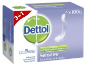 Dettol Σαπούνι για Ευαίσθητες Επιδερμίδες 100gr 3+1 ΔΩΡΟ