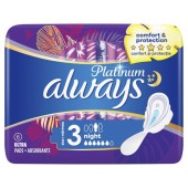 Always Platinum Night (Μέγεθος 3) Σερβιέτες Με Φτερά 6 pads