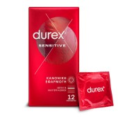 Durex Sensitive Προφυλακτικά Λεπτά Κανονική Εφαρμοργή 12 τεμ