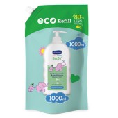 Septona Baby Calm n Care Eco Refill Βρεφικό Σαμπουάν & Αφρόλουτρο με Βάλσαμο & Αλόη Ανταλλακτικό 1000ml