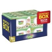 Babylino Monthly Box Sensitive with Chamomile 0% Perfume Wipes (16x54 τεμ) 864 τεμ
