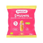 Smileat Organic Smilitos Βιολογικό Βρεφικό Σνακ Καλαμποκιού με Γεύση Φράουλα & Μπανάνα, Χωρίς Γλουτένη, Κατάλληλη από τον 8ο Μήνα 25gr