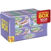 BabyCare Sensitive Plus Baby Wipes Monthly Box (16x54 τεμ) 864 τεμ