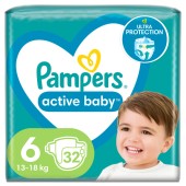 Pampers Active Baby Μέγεθος 6 (13-18kg) 32 Πάνες